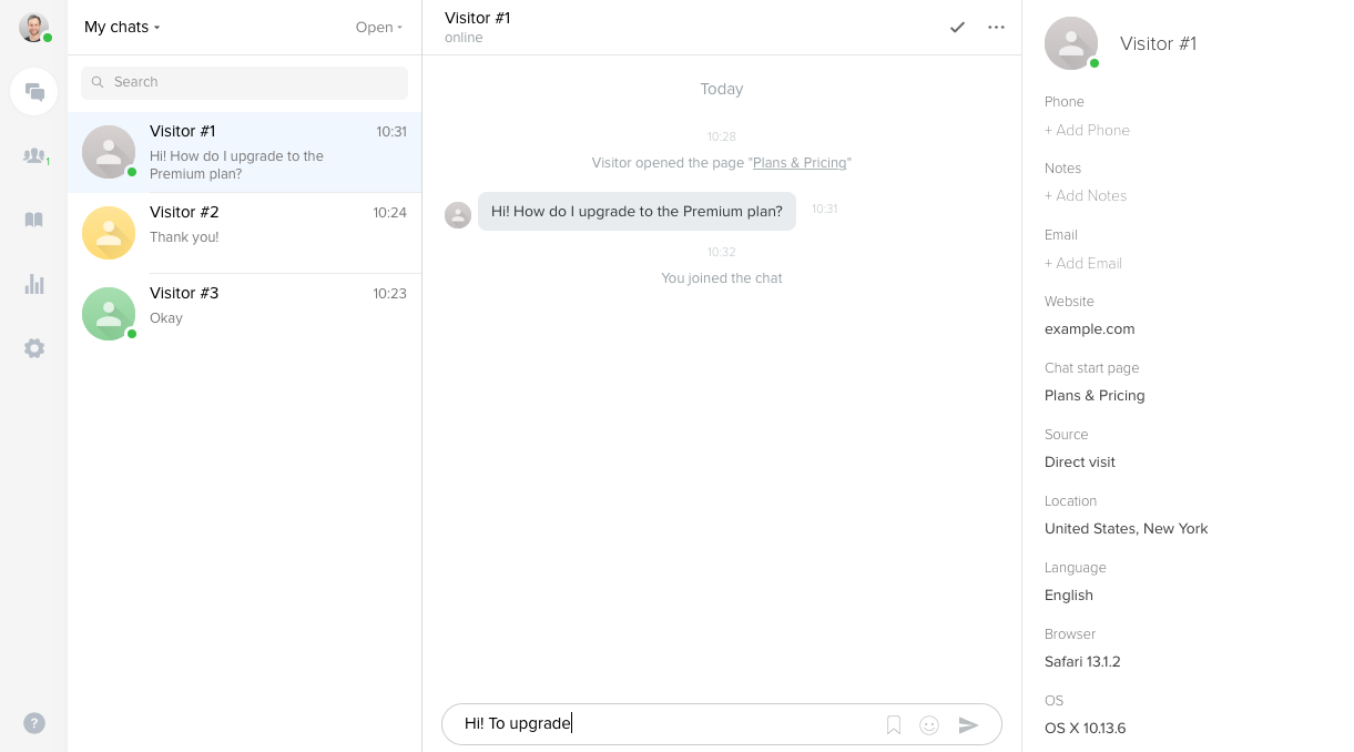 app-for-operators Live chat app interface