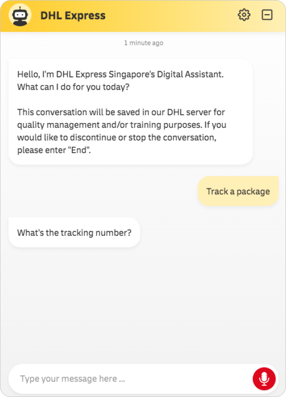 dhl-express-chatbot Chatbot that helps the user track a package